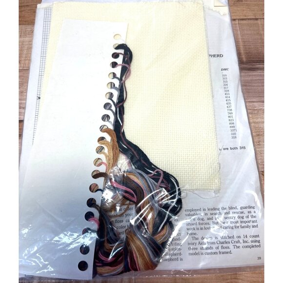 Pegasus Originals Counted Cross Stitch Kit German Shepherd Design Includes Floss - Picture 3 of 3